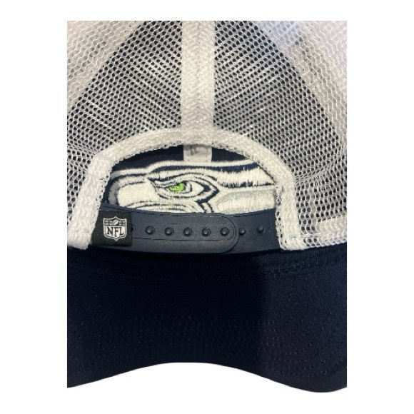 Seattle Seahawks Navy and White Cap with Mesh Back - Picture 2 of 4
